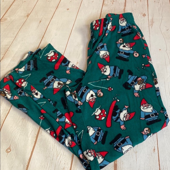 Sonoma Fleece Jammies for Your Families Green Gnome Christmas Pajama Bottoms - Picture 1 of 3